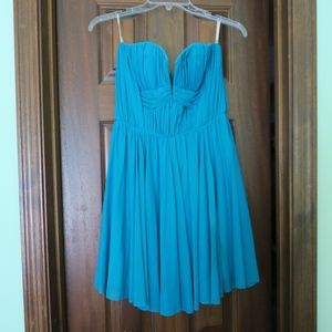 Teal ruched ASOS dress